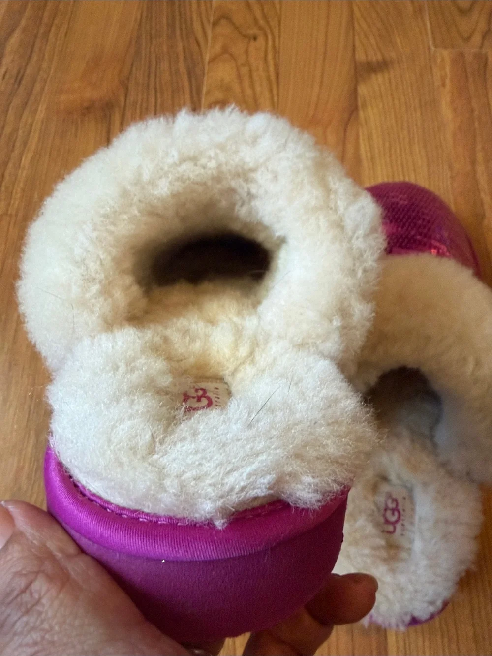 UGG Kids Sequin Clog Slippers in Fuchsia